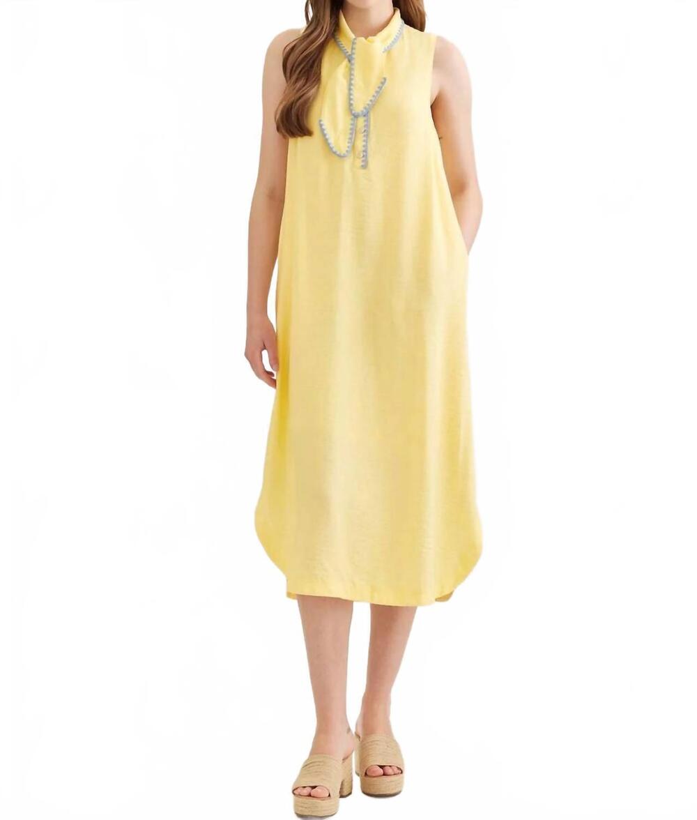 NEW ENTRO lula midi dress in lemon